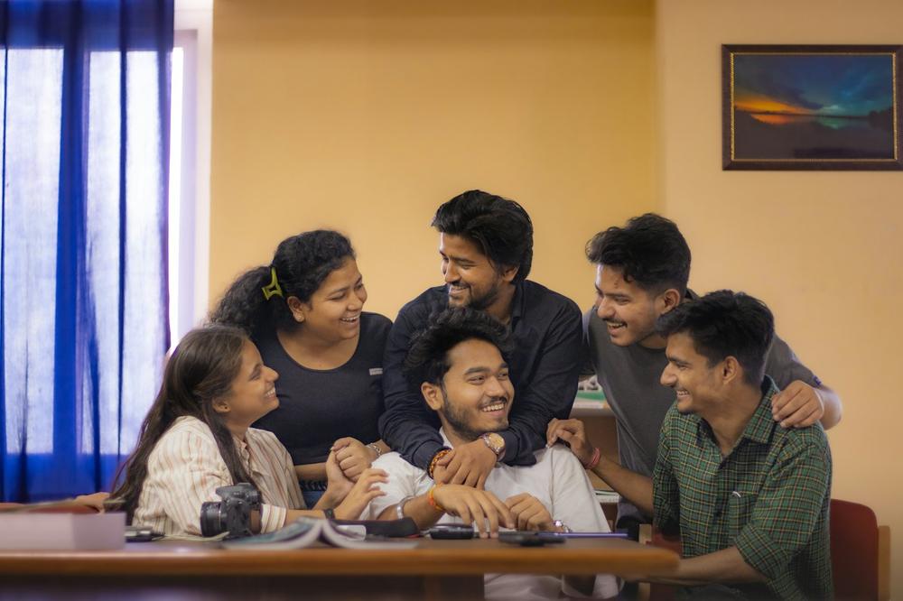 Students discussing together